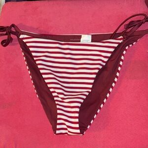 ❤️Red & White Striped Women’s Bikini Bottom🤍